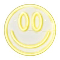 Neon LED lamp smiley - geel - ø33x2 cm - thumbnail