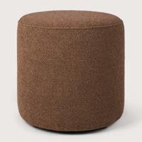 Ethnicraft Poef 'Barrow' 40cm, Structuurstof, kleur Koper