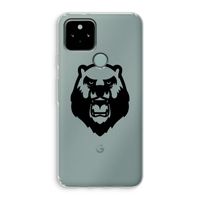 Angry Bear (black): Google Pixel 5 Transparant Hoesje