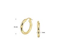 Zilgold Oorringen Ronde buis geelgoud met zilveren kern 3 x 21 mm