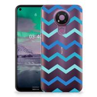 Nokia 3.4 | TPU bumper | Zigzag Blauw