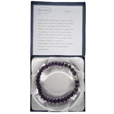 Halfedelstenen Armband in Geschenkdoos Amethist