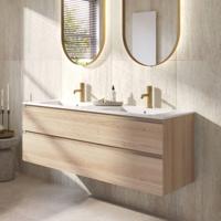 Ben Tendenza badmeubel incl. dubbele keramische wastafel 140x46x62cm urban oak