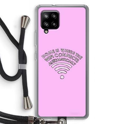 Home Is Where The Wifi Is: Samsung Galaxy A42 5G Transparant Hoesje met koord