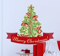 Sticker kerstboom merry christmas Sticker kerstboom merry christmas