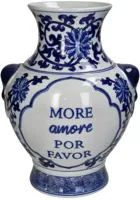 Kersten vaas porselein more amore por favor 21.5x31cm blauw