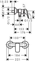 Hansgrohe Logis douchekraan 15 cm  Chroom - thumbnail