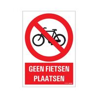 Bord Geen fietsen plaatsen - 230x330 mm.