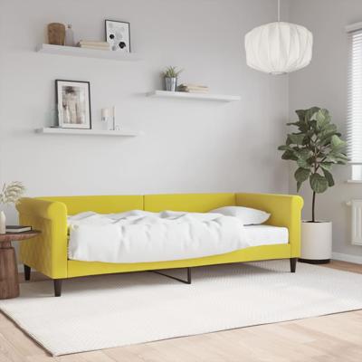 Slaapbank met matras 80x200 cm fluweel geel