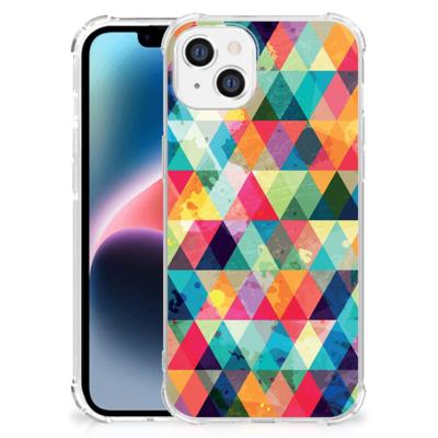 Apple iPhone 14 Plus Doorzichtige Silicone Hoesje Geruit Apple iPhone 14 Plus Doorzichtige Silicone Hoesje Geruit