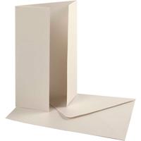 Parelmoer kaart & envelop, afmeting kaart 10,5x15 cm, afmeting envelop 11,5x16,5 cm, 230+120 gr, off-white, 10 set/ 1 doos