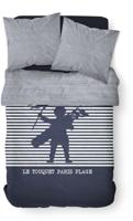 Tweepersoonsbedset - TODAY - 220 x 240 cm - 100% Gestreept katoen met print Tweepersoonsbedset - TODAY - 220 x 240 cm - 100% Gestreept katoen met print