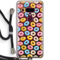 Pink donuts: HTC U12+ Transparant Hoesje met koord