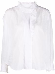 MARANT ÉTOILE blouse volantée à col montant - Blanc