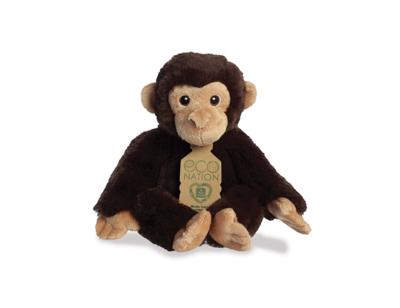 Eco Nation Pluchen knuffel - chimpansee - 24 cm