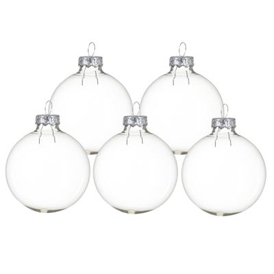 Kerstballen set - 10x stuks - transparant - glas - 6 cm - glans/mat - kerstversiering