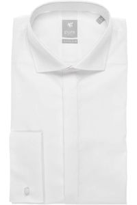 Pure Extra Slim Gala shirt wit, Effen