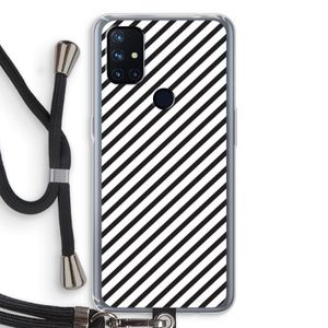 Strepen zwart-wit: OnePlus Nord N10 5G Transparant Hoesje met koord