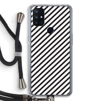 Strepen zwart-wit: OnePlus Nord N10 5G Transparant Hoesje met koord