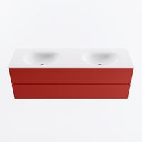 MONDIAZ VICA 150cm badmeubel onderkast Fire 2 lades. Wastafel MOON dubbel 2 kraangaten, kleur Talc.