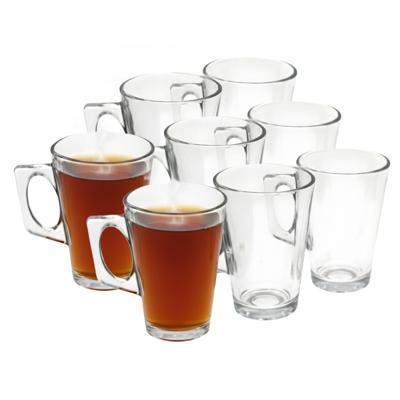 Gerimport Thee bekers / mokken - 24x stuks - glas - 255 ml