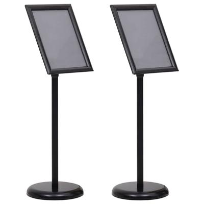 A4 Pedestal Poster Stands 2 stuks Zwarte Aluminium Legering