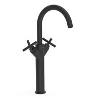 Wastafelkraan Tres Mont Blanc | Opbouw | Mengkraan | Hoog model | 2-knops | Rond | Zwart mat