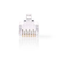 Nedis RJ45-Connector | Male | Stranded UTP CAT6 | Recht | Verguld | 10 Stuks | PVC | Transparant | Doos - CCGB89305TP - thumbnail