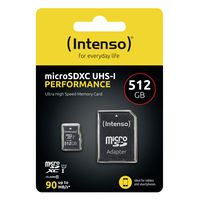 Intenso 512GB microSDXC Performance microSD-kaart 512 GB Class 10 UHS-I Waterdicht - thumbnail