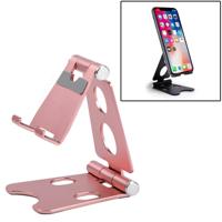ROOSTAND R2 aluminiumlegering mobiele desktop Tablet beugel dubbele vouwen lui artefact grootte: 6.4 x7x9cm (Rose Gold)