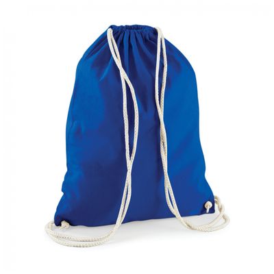 2x stuks sport gymtas kobalt blauw met rijgkoord 46 x 37 cm van katoen