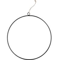 H&S Collection hangdecoratie ring zwart 50 cm | 12 stuks