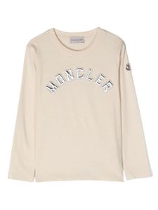 Moncler Enfant debossed-logo detail T-shirt - Tons neutres