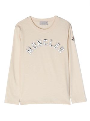Moncler Enfant t-shirt à logo embossé - Tons neutres