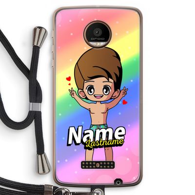 Chibi Maker man: Motorola Moto Z Force Transparant Hoesje met koord