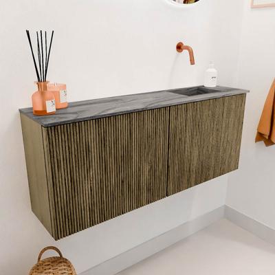 Toiletmeubel Mondiaz Joya Dlux | 100 cm | Meubelkleur Dusk | Faye wastafel Sombra Wasbak Rechts | Zonder kraangat(en)