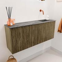 Toiletmeubel Mondiaz Joya Dlux | 100 cm | Meubelkleur Dusk | Faye wastafel Sombra Wasbak Rechts | Zonder kraangat(en)