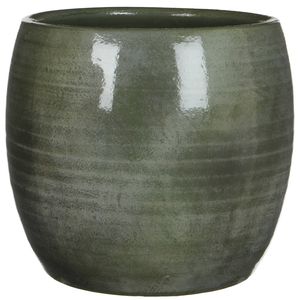 Mica Decorations Plantenpot - groen - glans - keramiek - 28 x 26 cm - Plantenpotten