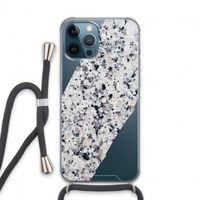 Gespikkelde marmer: iPhone 13 Pro Max Transparant Hoesje met koord