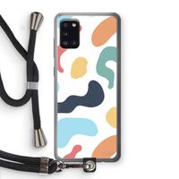 Memphis Shapes Blue: Samsung Galaxy A31 Transparant Hoesje met koord