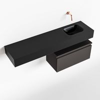 Toiletmeubel Mondiaz Andor | 120 cm | Meubelkleur Dark grey | Lex vrijhangend wastafel Urban Rechts | Zonder kraangat