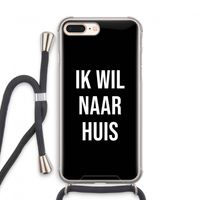 Ik wil naar huis - Zwart: iPhone 8 Plus Transparant Hoesje met koord