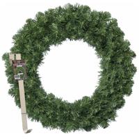 Kerstkrans 50 cm - groen - met messing zilveren hanger/ophanghaak - kerstversiering - Kerstkransen