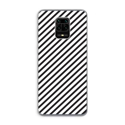 Strepen zwart-wit: Xiaomi Redmi Note 9 Pro Transparant Hoesje