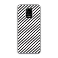 Strepen zwart-wit: Xiaomi Redmi Note 9 Pro Transparant Hoesje