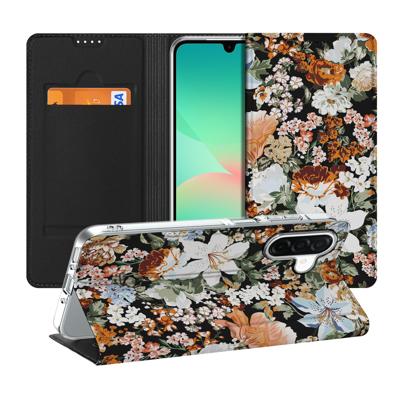 Smart Cover voor Samsung Galaxy A26 Dark Flowers Smart Cover voor Samsung Galaxy A26 Dark Flowers