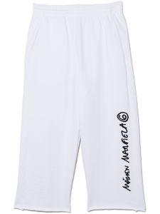 MM6 Maison Margiela Kids pantalon de jogging en coton à logo brodé - Blanc