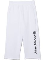 MM6 Maison Margiela Kids pantalon de jogging en coton à logo brodé - Blanc