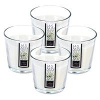 Atmosphera Candles Geurkaars - 4x - in glas - jasmijn aroma - 40 branduren - 13 x 12 cm