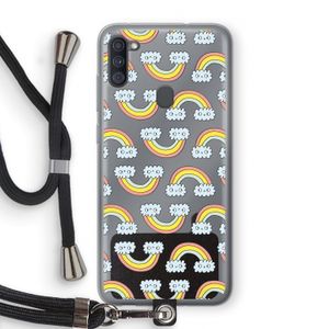 Regenboog: Samsung Galaxy A11 Transparant Hoesje met koord